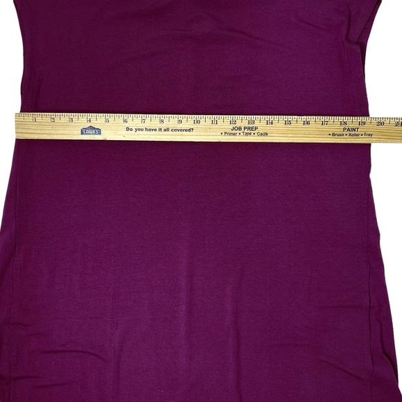 Eileen Fisher Curan Purple Bateau Neckline Twist Back Jersey Dress Size Medium - Picture 10 of 12